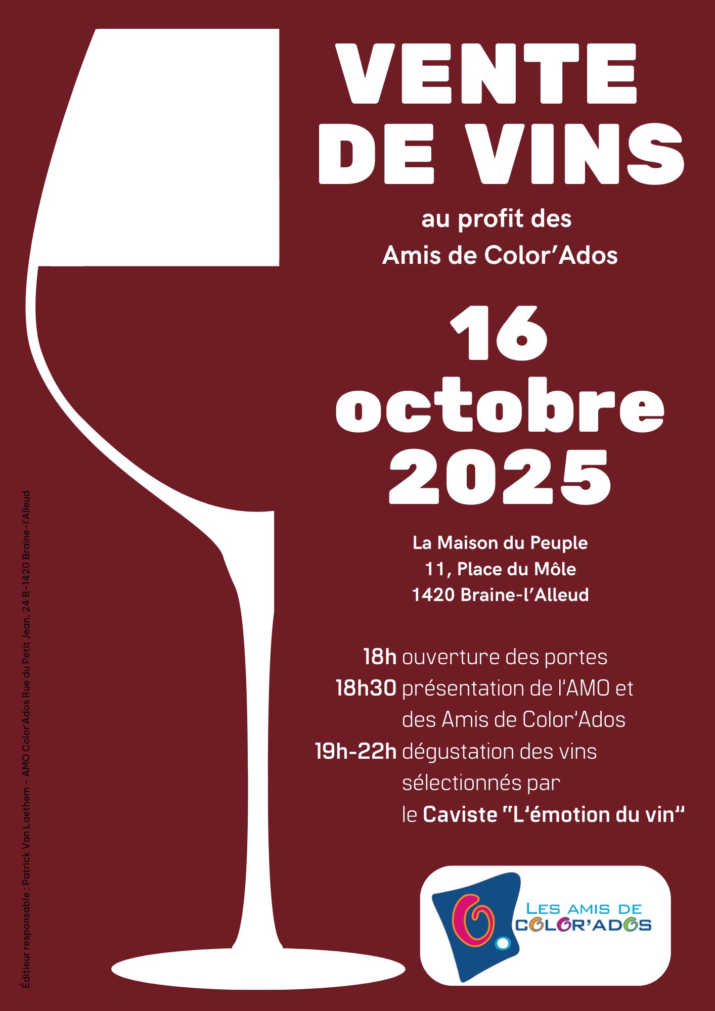 Vente de vins le 16 octobre pour les amis de Color'Ados