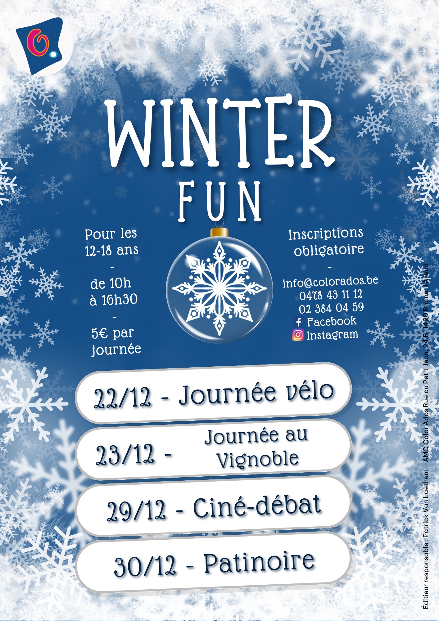 Programme des activités de l'AMO Color'Ados